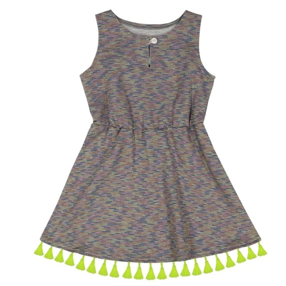 Girls Grey Tassel Dress size 6Y - Picture 2 of 3